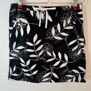 LOFT Black and White Patterned Skirt